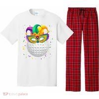 Golf Ball With Jester Hat Mardi Gras Fat Tuesday Parade Pajama Set thumb 0