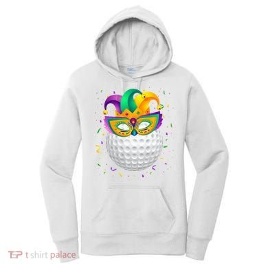 Golf Ball With Jester Hat Mardi Gras Fat Tuesday Parade Women's Hoodie