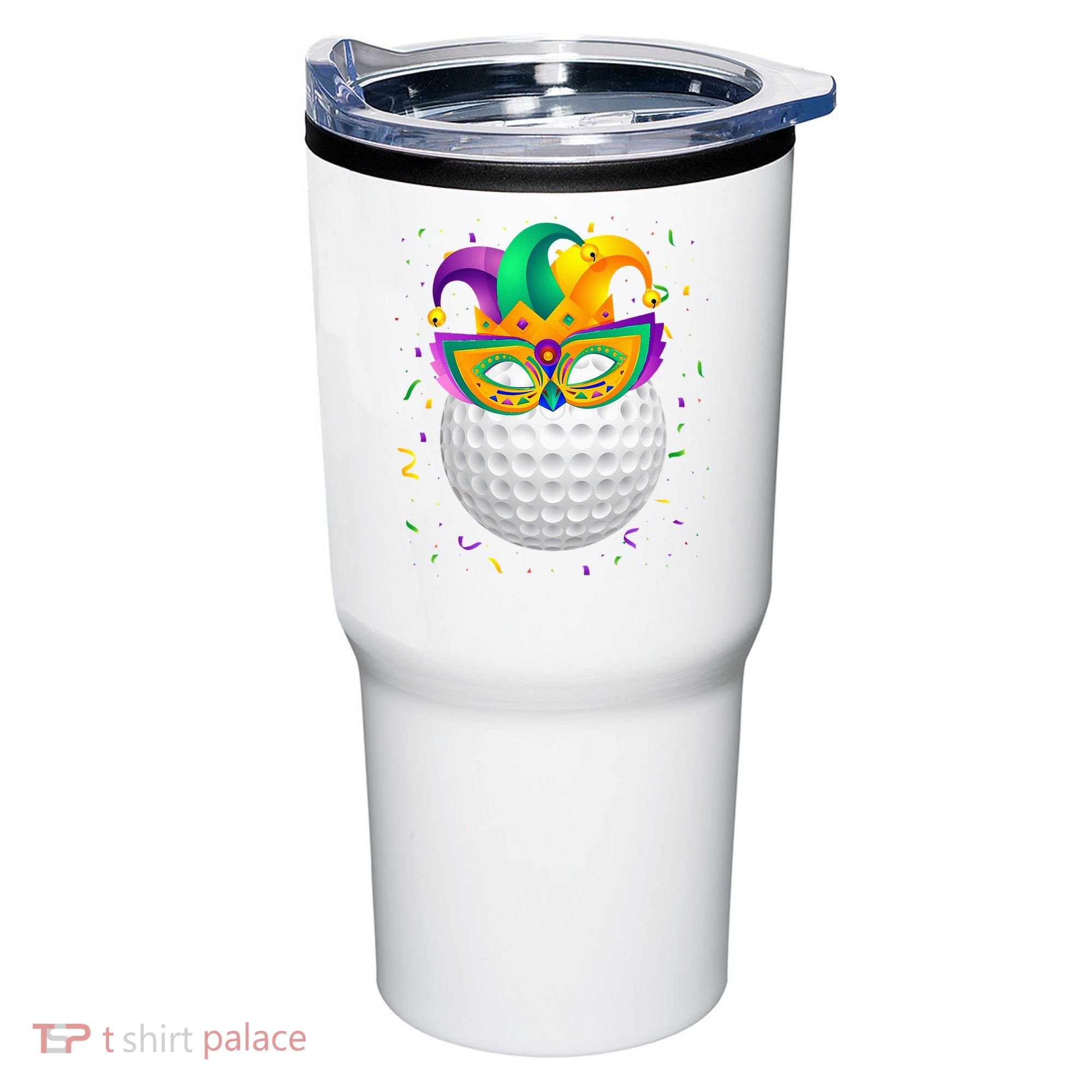 Golf Ball With Jester Hat Mardi Gras Fat Tuesday Parade Tumbler