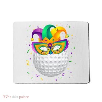 Golf Ball With Jester Hat Mardi Gras Fat Tuesday Parade Mousepad