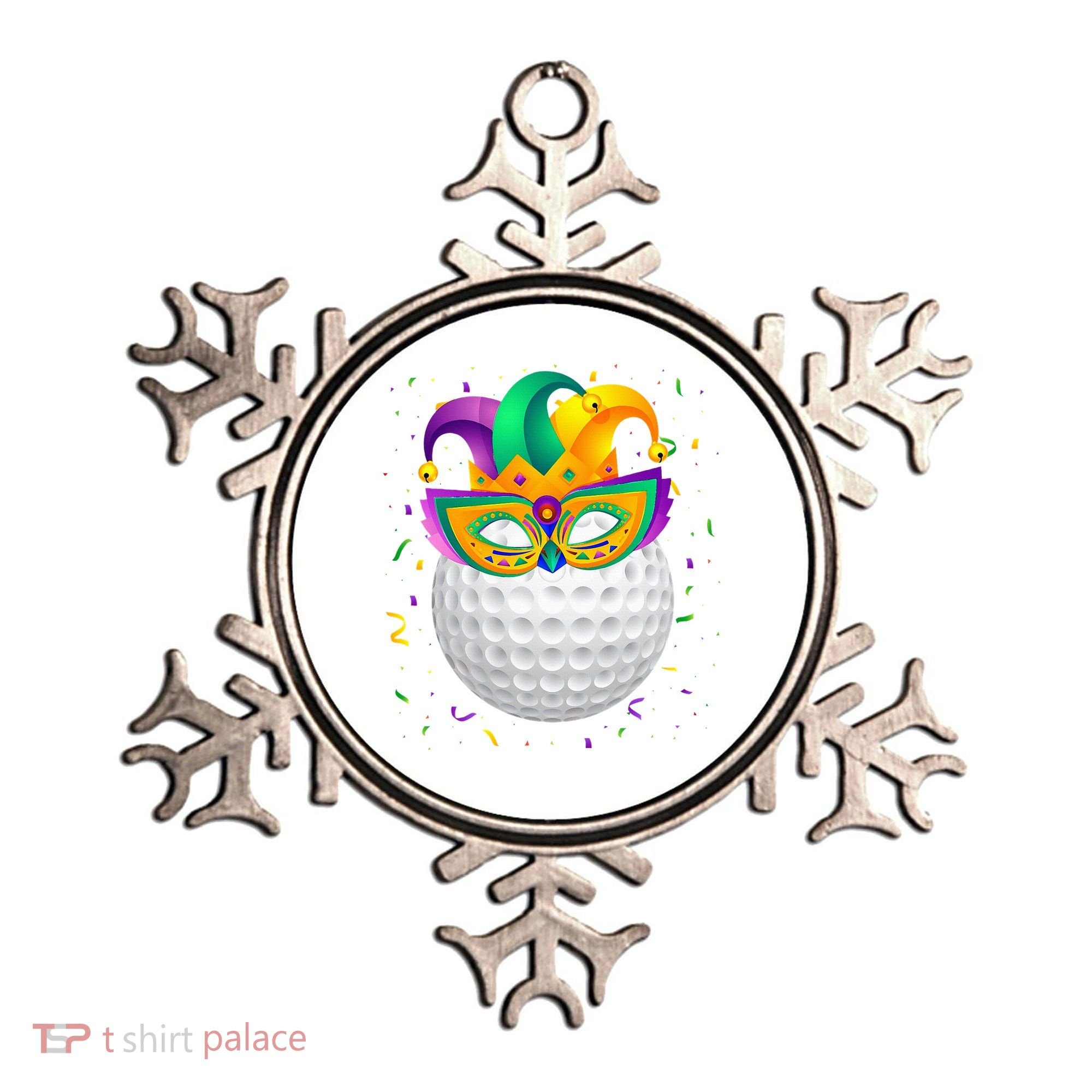 Golf Ball With Jester Hat Mardi Gras Fat Tuesday Parade Ornament