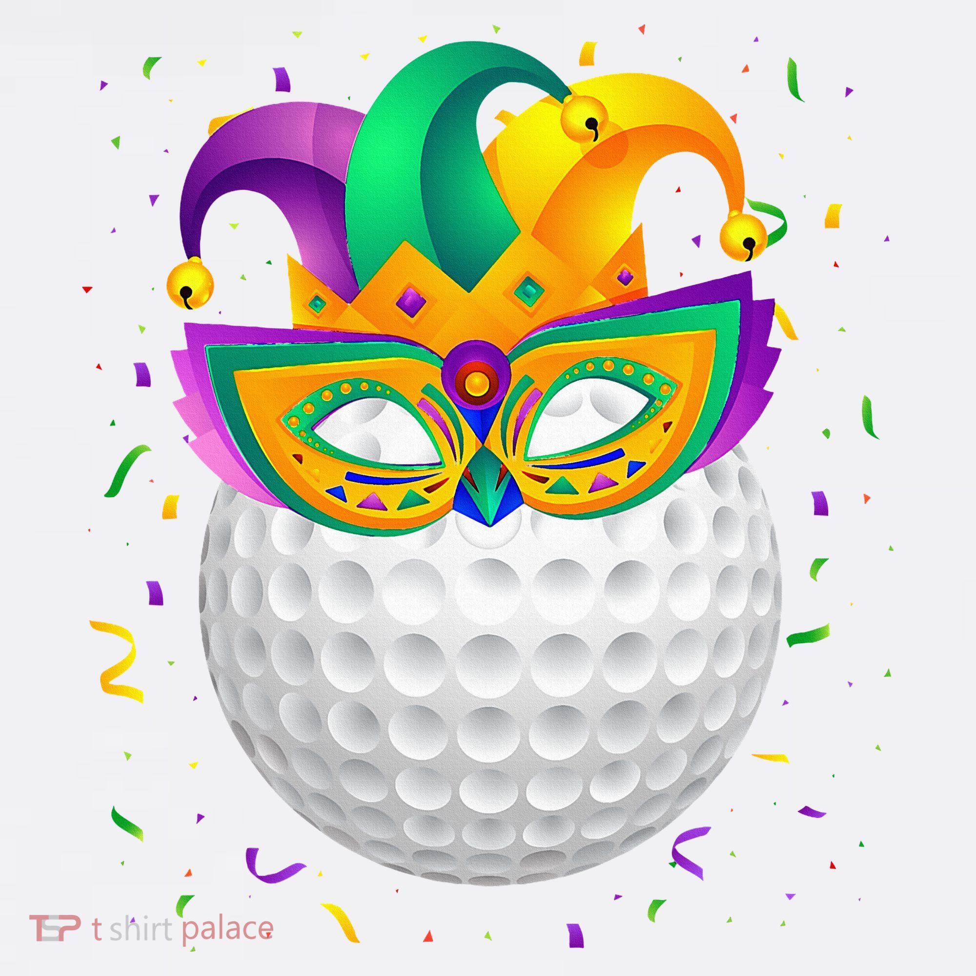 Golf Ball With Jester Hat Mardi Gras Fat Tuesday Parade Women's Tank Top