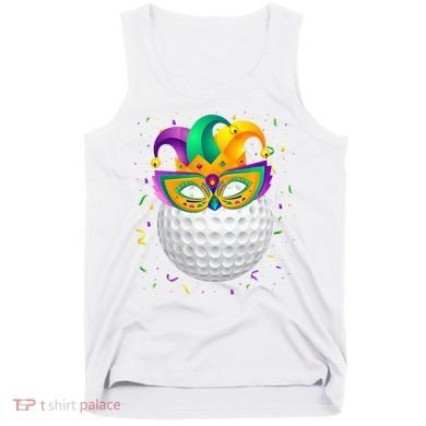 Golf Ball With Jester Hat Mardi Gras Fat Tuesday Parade Tank Top