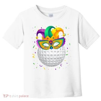 Golf Ball With Jester Hat Mardi Gras Fat Tuesday Parade Toddler T-Shirt