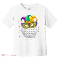 Golf Ball With Jester Hat Mardi Gras Fat Tuesday Parade Toddler T-Shirt thumb 0