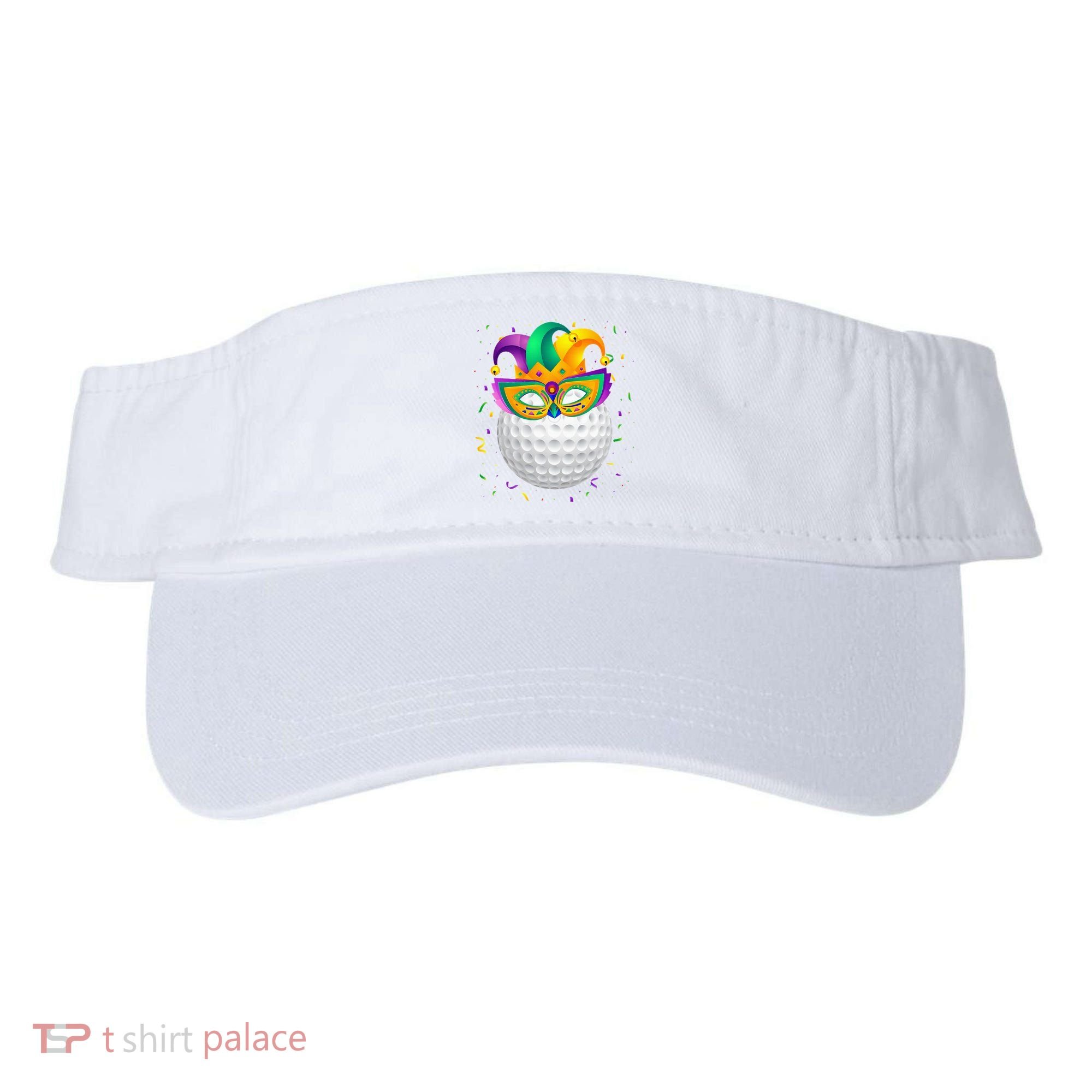 Golf Ball With Jester Hat Mardi Gras Fat Tuesday Parade Visor
