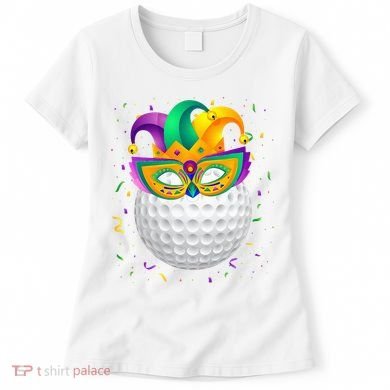 Golf Ball With Jester Hat Mardi Gras Fat Tuesday Parade Women's T-Shirt