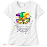 Golf Ball With Jester Hat Mardi Gras Fat Tuesday Parade Women's T-Shirt thumb 0