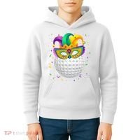 Golf Ball With Jester Hat Mardi Gras Fat Tuesday Parade Kids Hoodie thumb 4