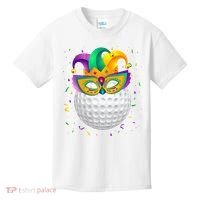Golf Ball With Jester Hat Mardi Gras Fat Tuesday Parade Kids T-Shirt thumb 0