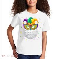 Golf Ball With Jester Hat Mardi Gras Fat Tuesday Parade Kids T-Shirt thumb 2