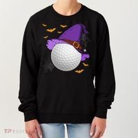 Golf Ball Witch Hat Pumpkin Spooky Halloween Costume Women's Sweatshirt thumb 0