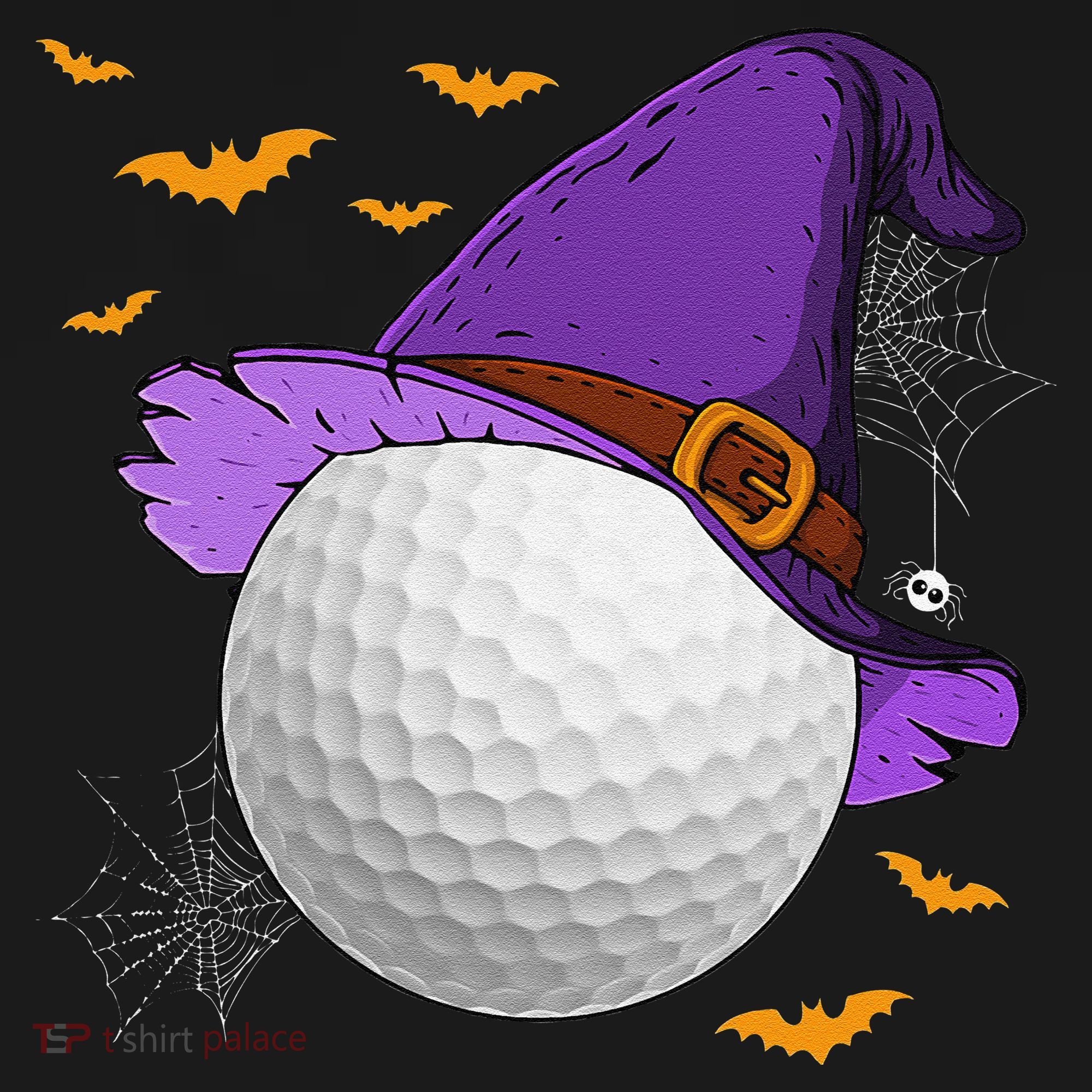 Golf Ball Witch Hat Pumpkin Spooky Halloween Costume Bucket Hat