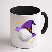 Golf Ball Witch Hat Pumpkin Spooky Halloween Costume Coffee Mug thumb 1