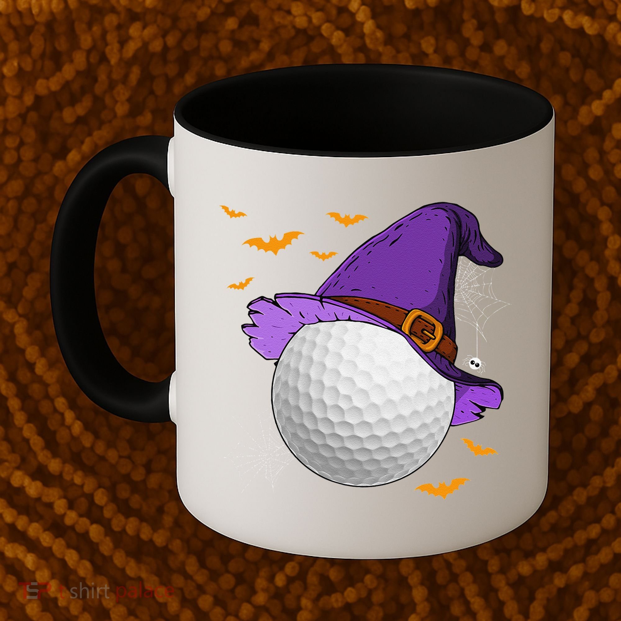 Golf Ball Witch Hat Pumpkin Spooky Halloween Costume Coffee Mug