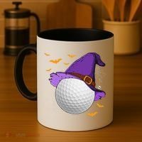 Golf Ball Witch Hat Pumpkin Spooky Halloween Costume Coffee Mug thumb 4