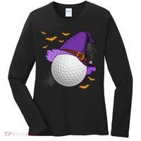 Golf Ball Witch Hat Pumpkin Spooky Halloween Costume Women's Long Sleeve Shirt thumb 0