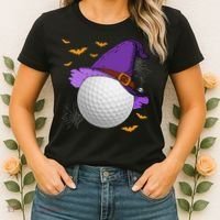 Golf Ball Witch Hat Pumpkin Spooky Halloween Costume Women's T-Shirt thumb 2