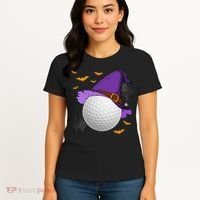 Golf Ball Witch Hat Pumpkin Spooky Halloween Costume Women's T-Shirt thumb 4