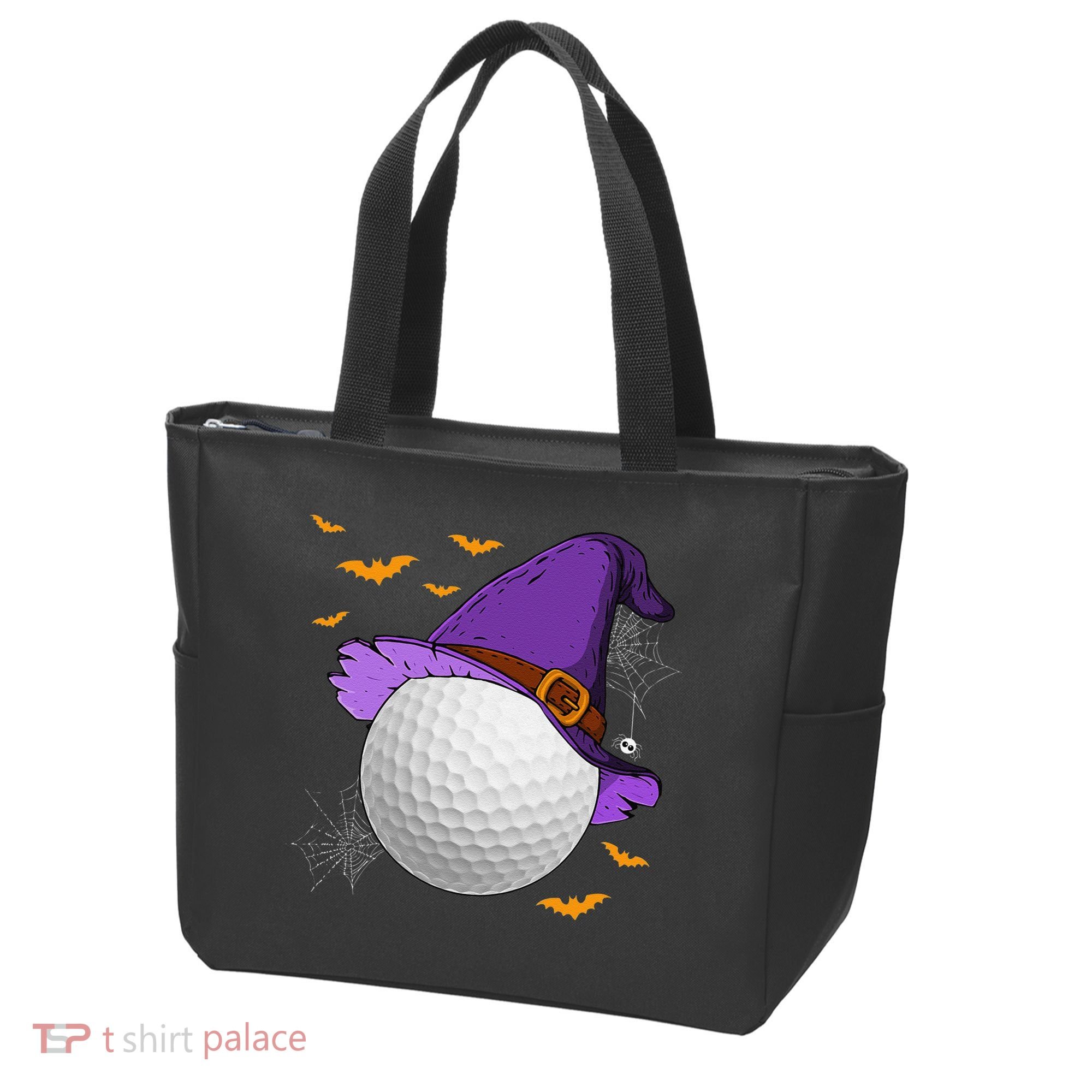 Golf Ball Witch Hat Pumpkin Spooky Halloween Costume Tote Bag