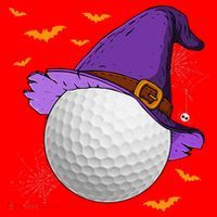 Golf Ball Witch Hat Pumpkin Spooky Halloween Costume Santa Hat thumb 1