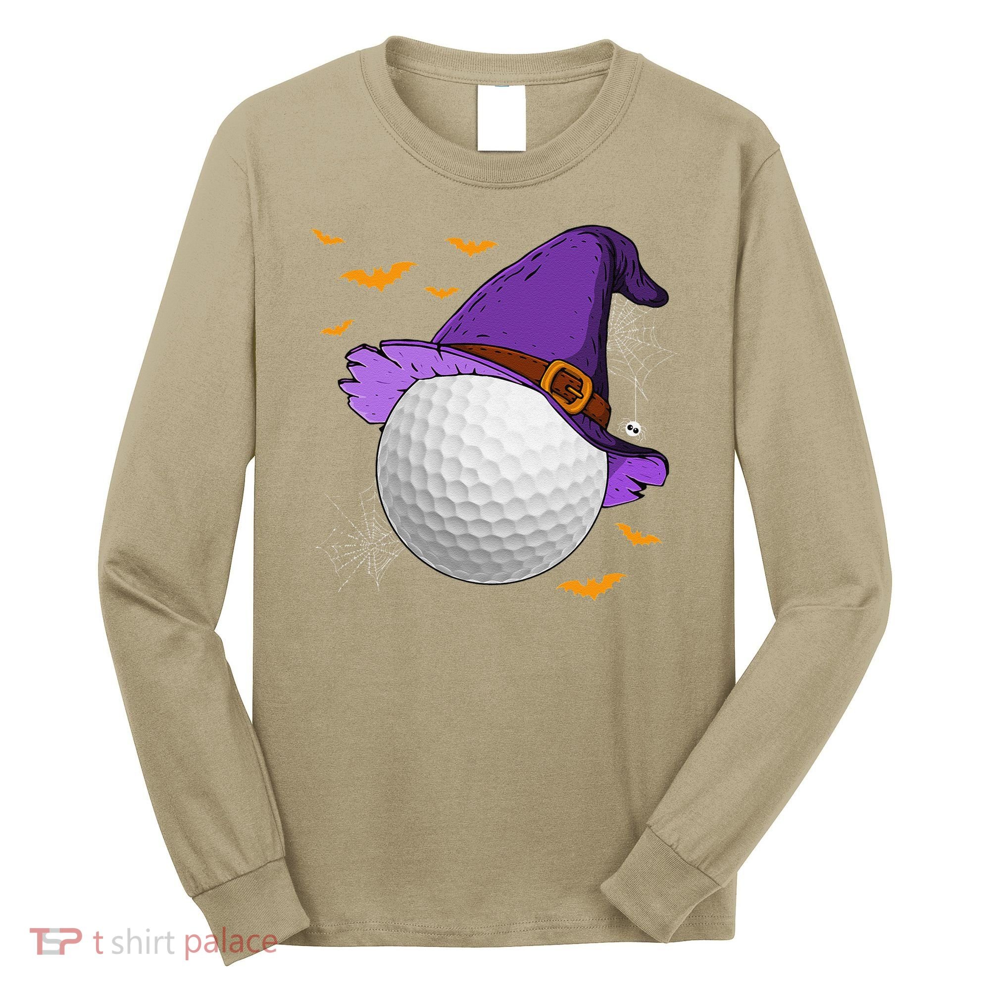 Golf Ball Witch Hat Pumpkin Spooky Halloween Costume Long Sleeve Shirt