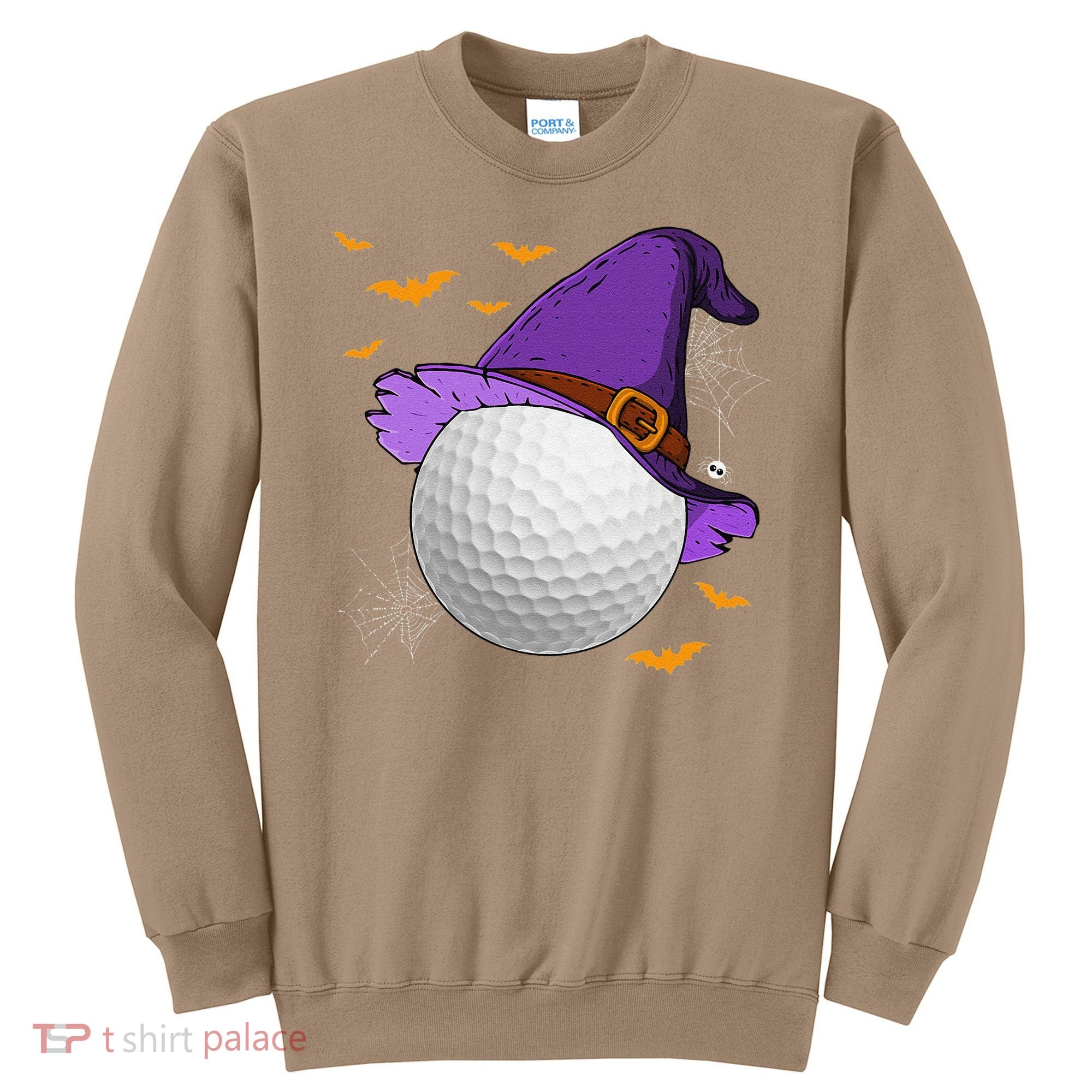 Golf Ball Witch Hat Pumpkin Spooky Halloween Costume Sweatshirt