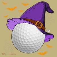 Golf Ball Witch Hat Pumpkin Spooky Halloween Costume Sweatshirt thumb 2