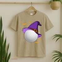 Golf Ball Witch Hat Pumpkin Spooky Halloween Costume T-Shirt thumb 2
