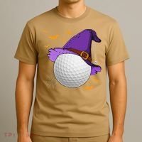 Golf Ball Witch Hat Pumpkin Spooky Halloween Costume T-Shirt thumb 3