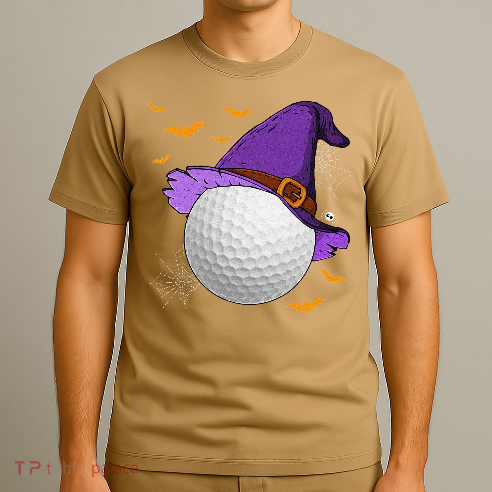 Golf Ball Witch Hat Pumpkin Spooky Halloween Costume T-Shirt