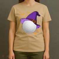 Golf Ball Witch Hat Pumpkin Spooky Halloween Costume T-Shirt thumb 4