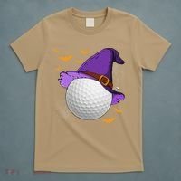 Golf Ball Witch Hat Pumpkin Spooky Halloween Costume T-Shirt thumb 5