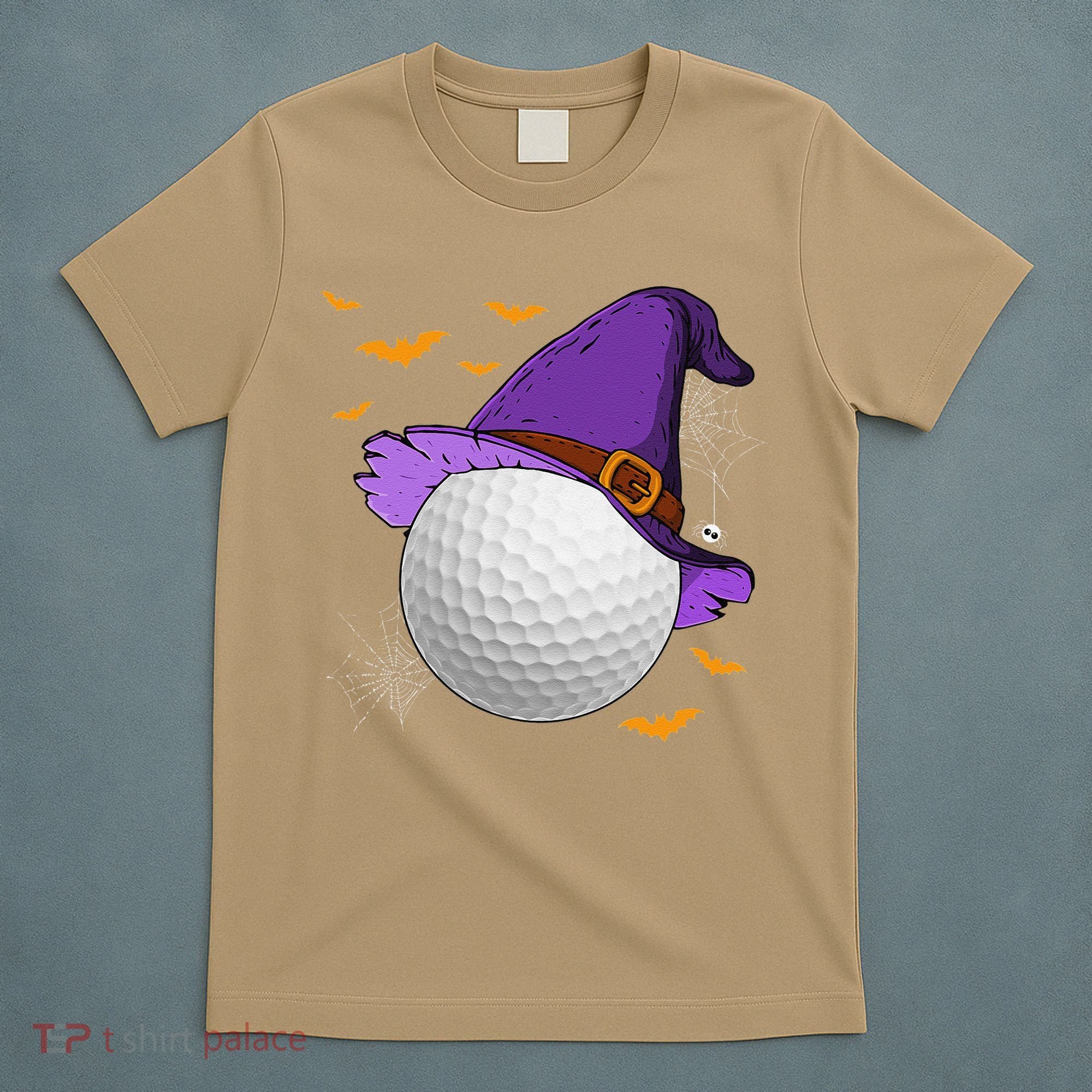 Golf Ball Witch Hat Pumpkin Spooky Halloween Costume T-Shirt