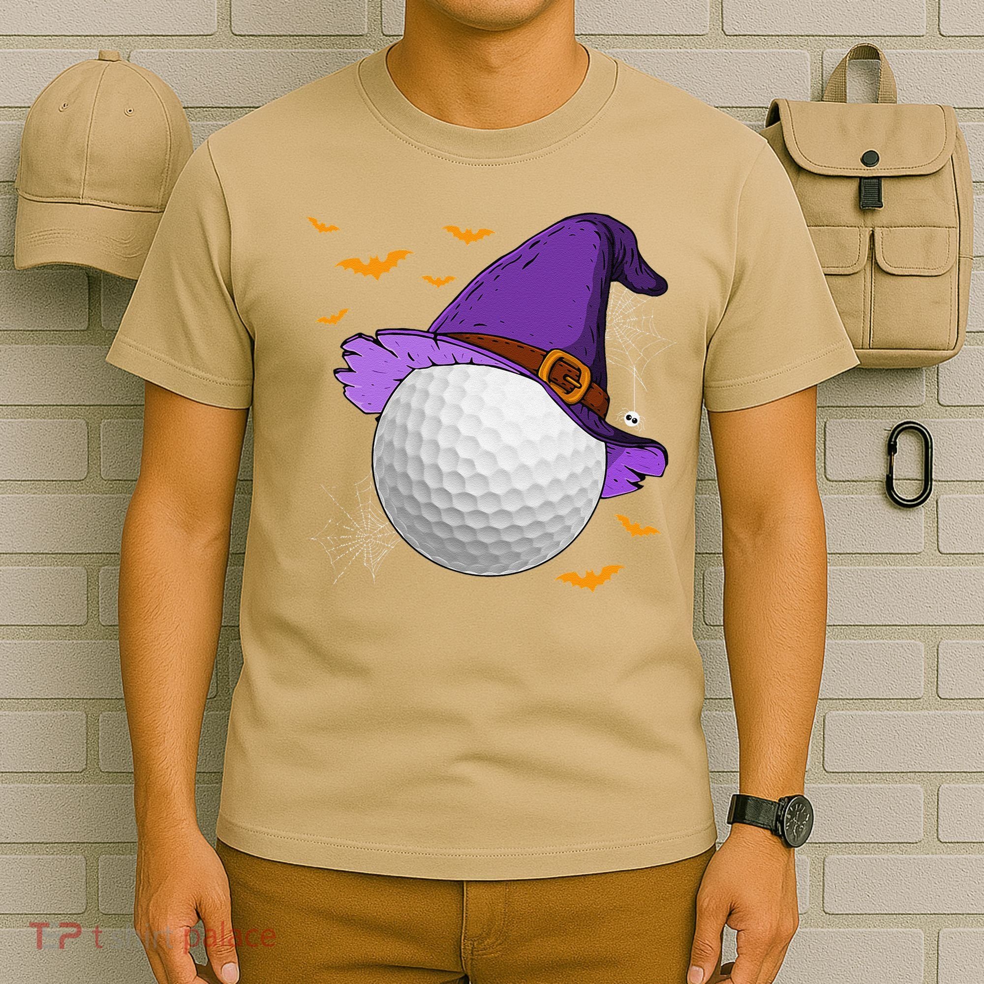 Golf Ball Witch Hat Pumpkin Spooky Halloween Costume T-Shirt