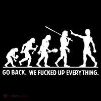Go Back We Fucked Up Evolution Doggie Tank thumb 4