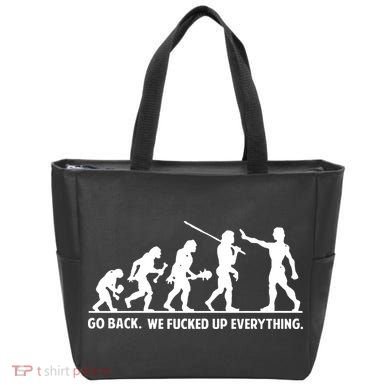 Go Back We Fucked Up Evolution Tote Bag