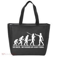 Go Back We Fucked Up Evolution Tote Bag thumb 0