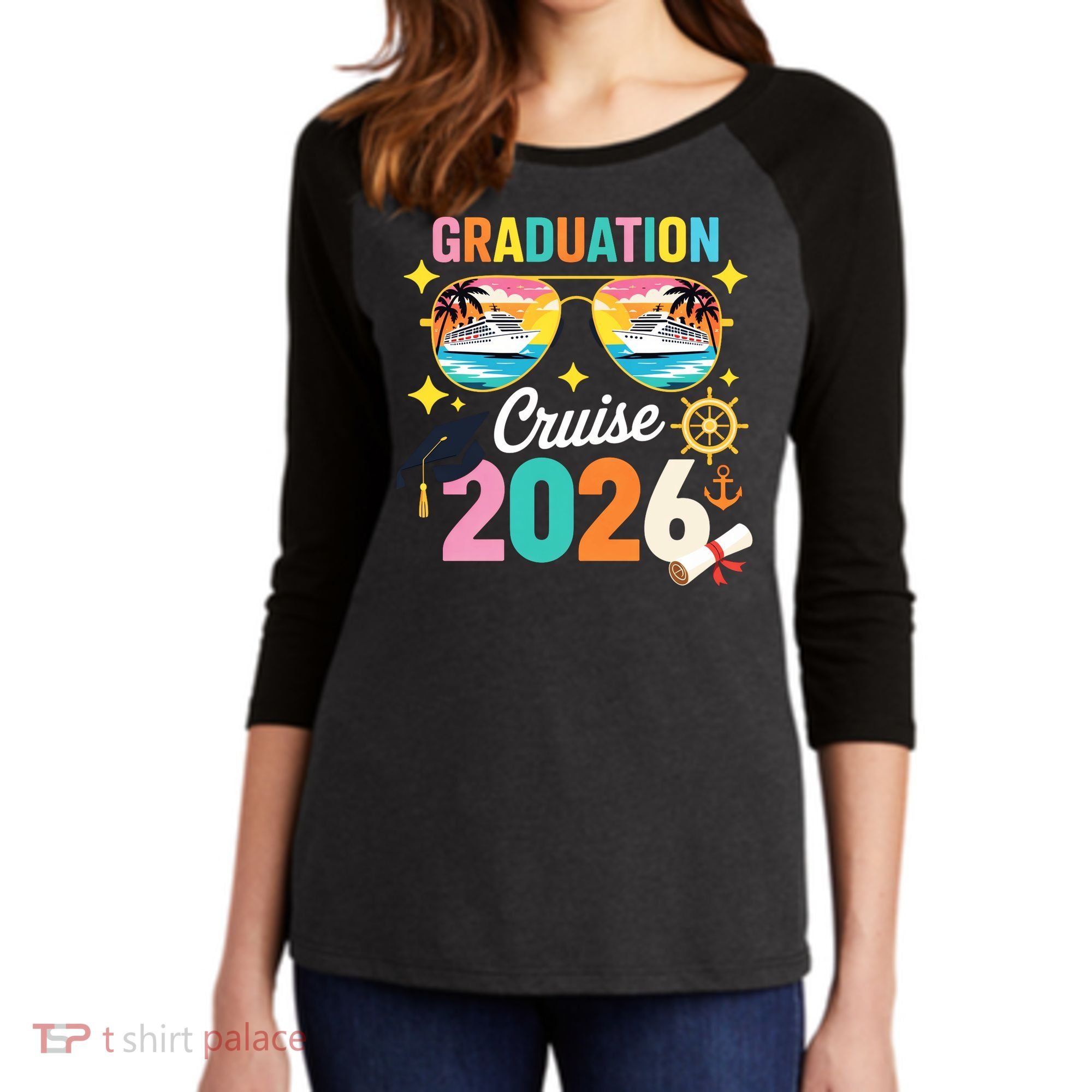 Graduation Cruise 2026 Senior Trip Women's Tri-Blend 3/4-Sleeve Raglan Shirt