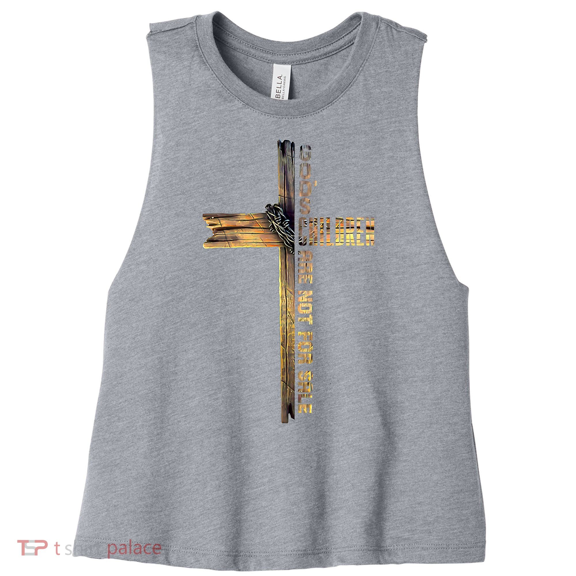 Gods Children Are Not For Sale Embracing Sound Of Freedom Women's Racerback Cropped Tank