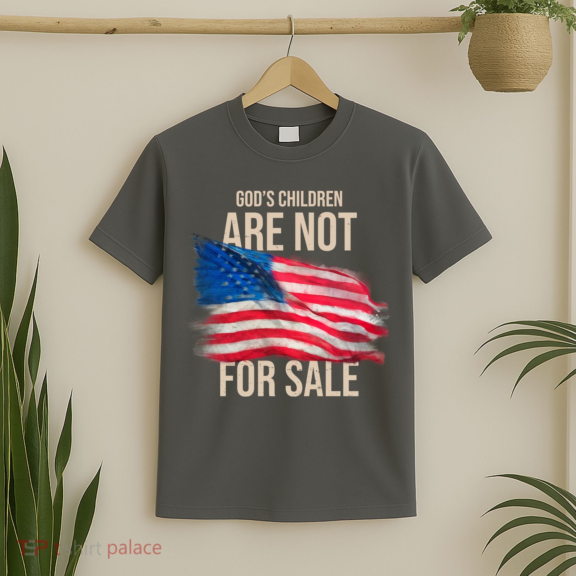 Gods Children Are Not For Sale Usa Flag T-Shirt