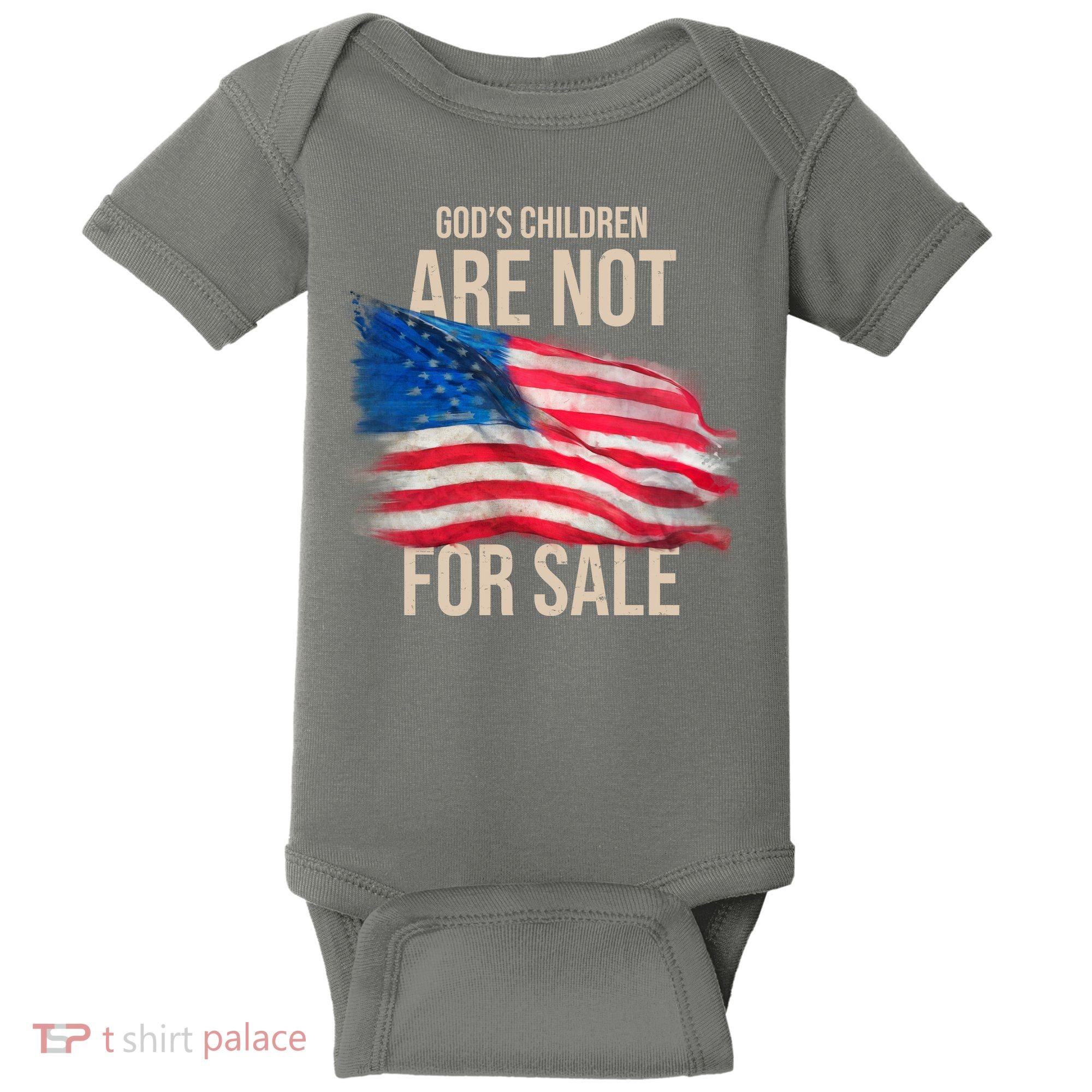 Gods Children Are Not For Sale Usa Flag Baby Bodysuit