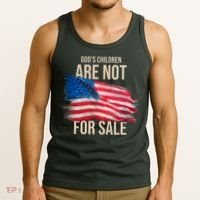 Gods Children Are Not For Sale Usa Flag Tank Top thumb 3