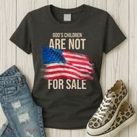 Gods Children Are Not For Sale Usa Flag Women's T-Shirt thumb 3