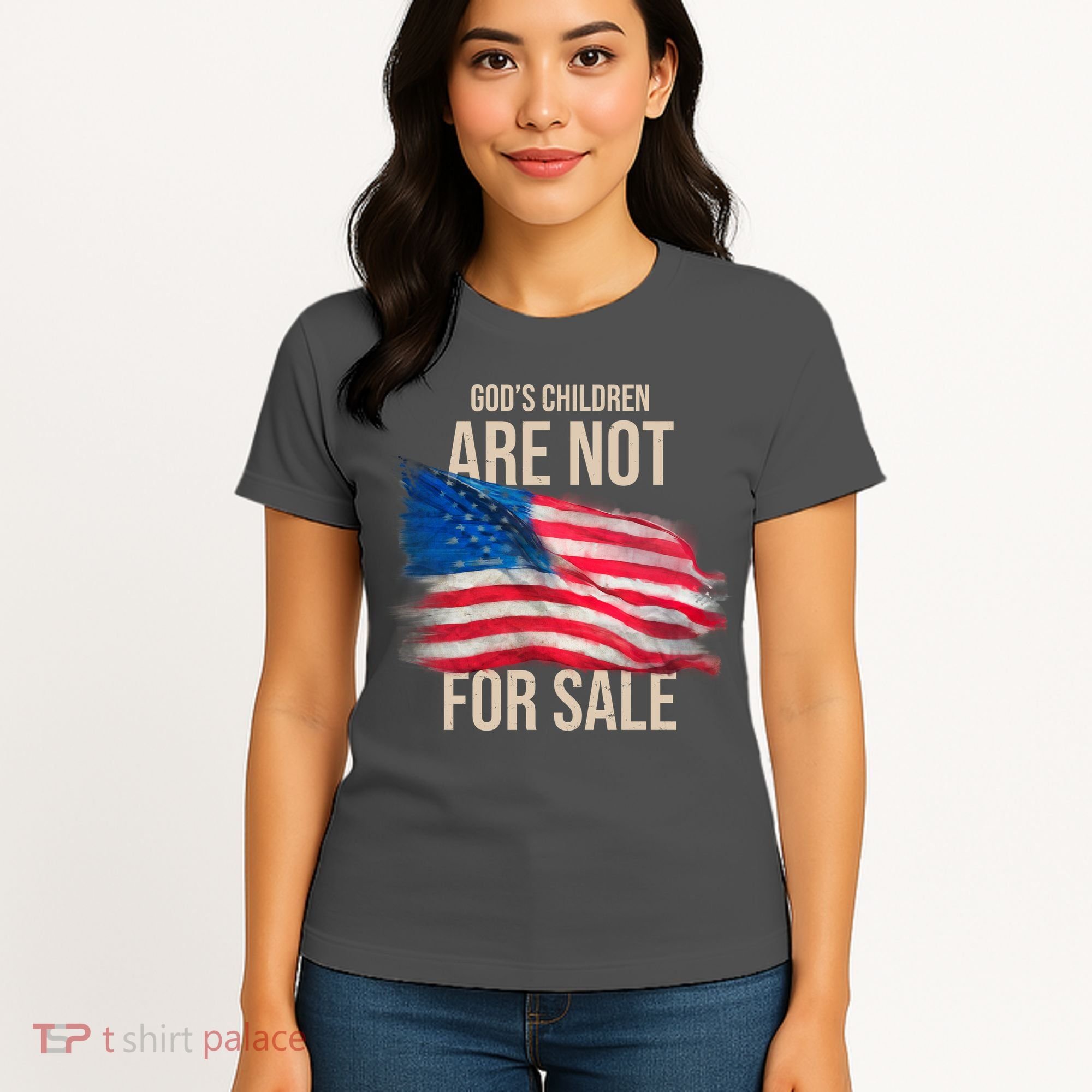 Gods Children Are Not For Sale Usa Flag Women's T-Shirt