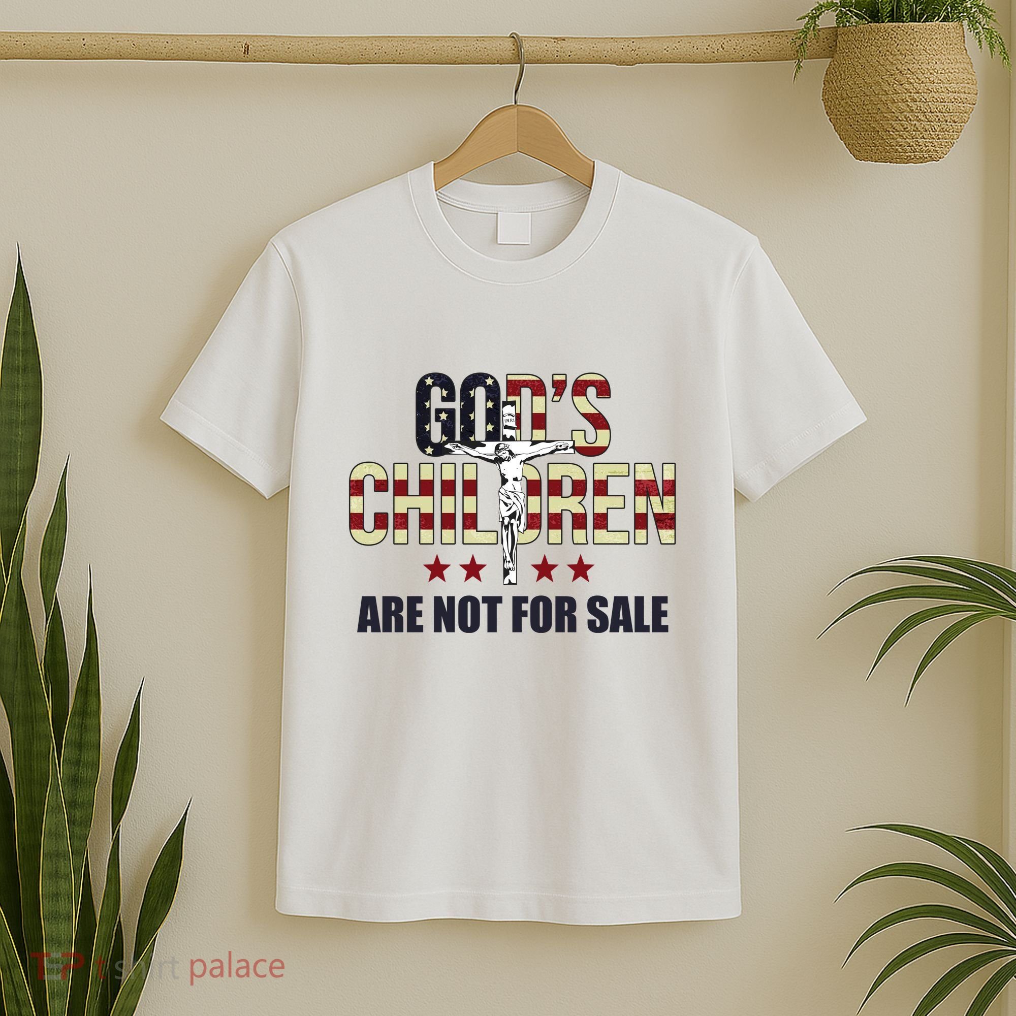Gods Children Are Not For Sale Cross Usa T-Shirt