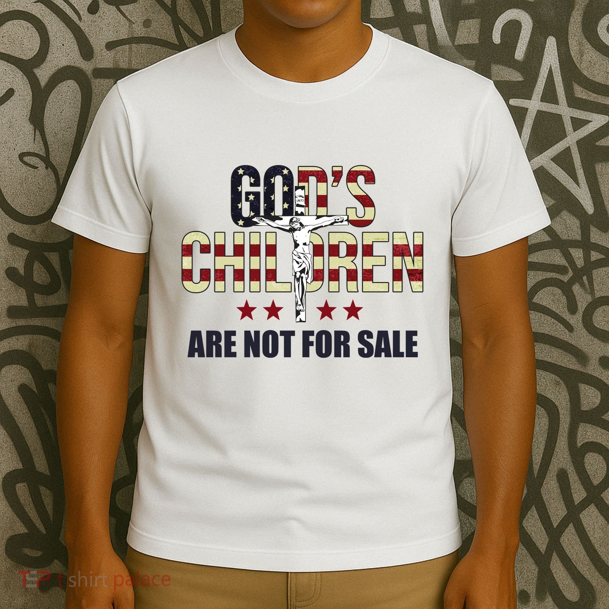 Gods Children Are Not For Sale Cross Usa T-Shirt