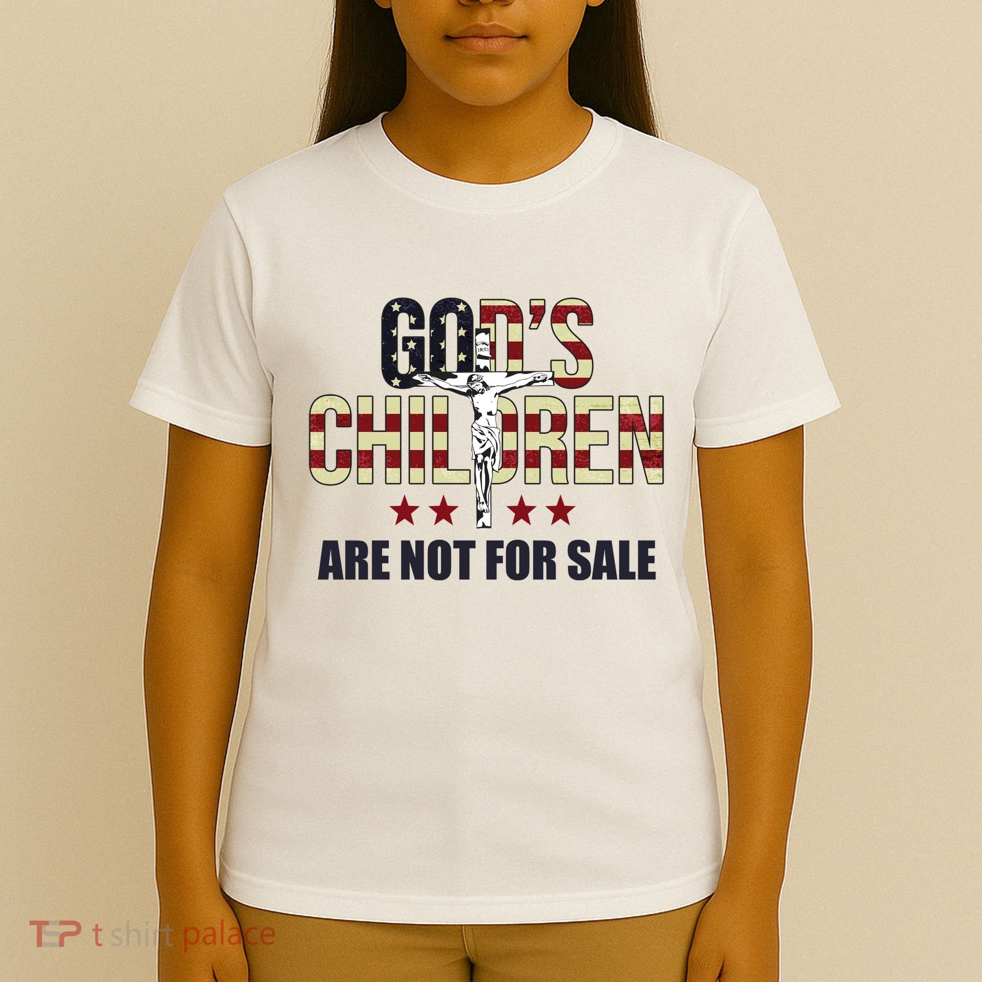 Gods Children Are Not For Sale Cross Usa T-Shirt