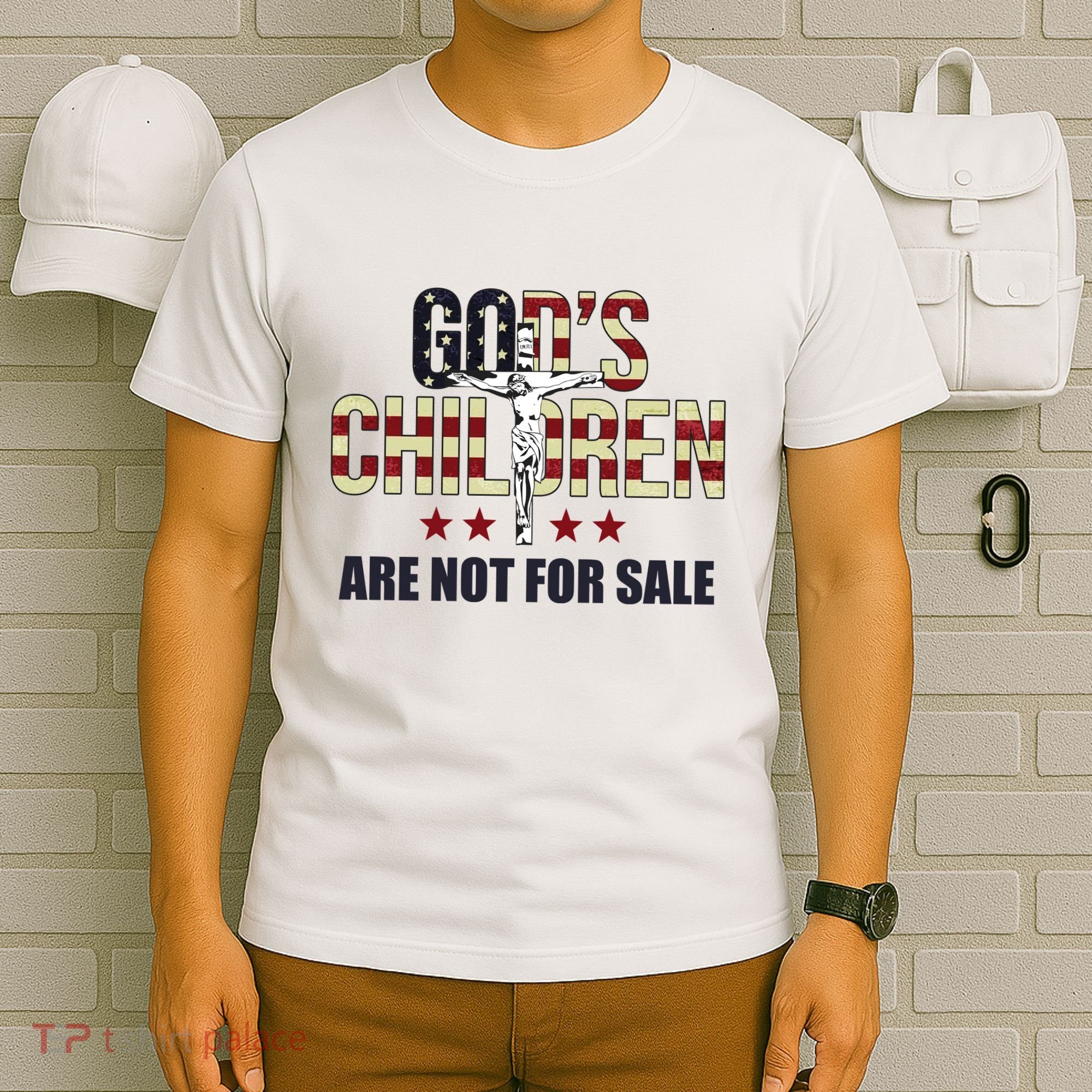 Gods Children Are Not For Sale Cross Usa T-Shirt