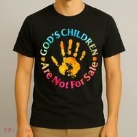 Gods Children Are Not For Sale Hand Prints T-Shirt thumb 3